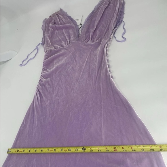 Vintage Diane Von Furstenberg Velvet Midi Dress Short Sleeve 90s Slip Button 6 S - Picture 10 of 10